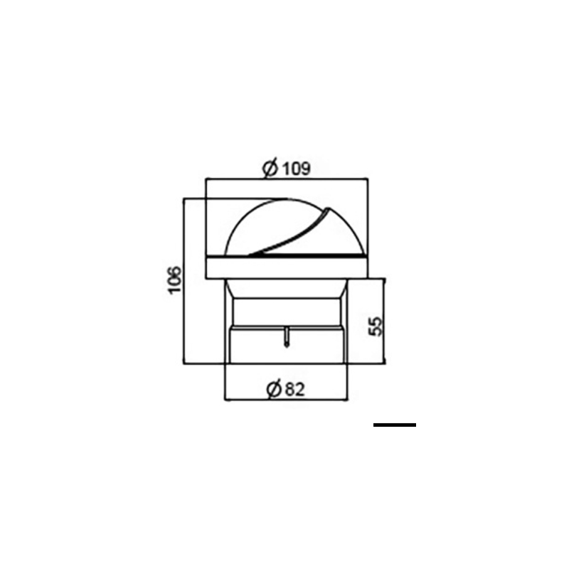 Compas encastré Artica Slim 2"3/4, éclairé 12 V, boîtier blanc, rose noire - RIVIERA