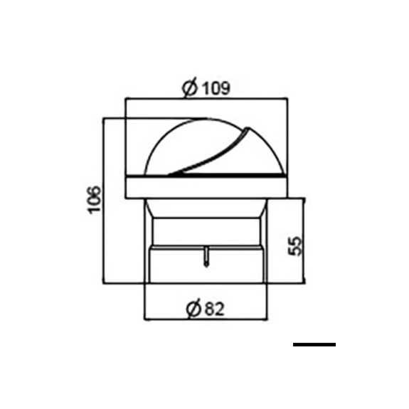 Compas encastré Artica Slim 2"3/4, éclairé 12 V, boîtier blanc, rose noire - RIVIERA