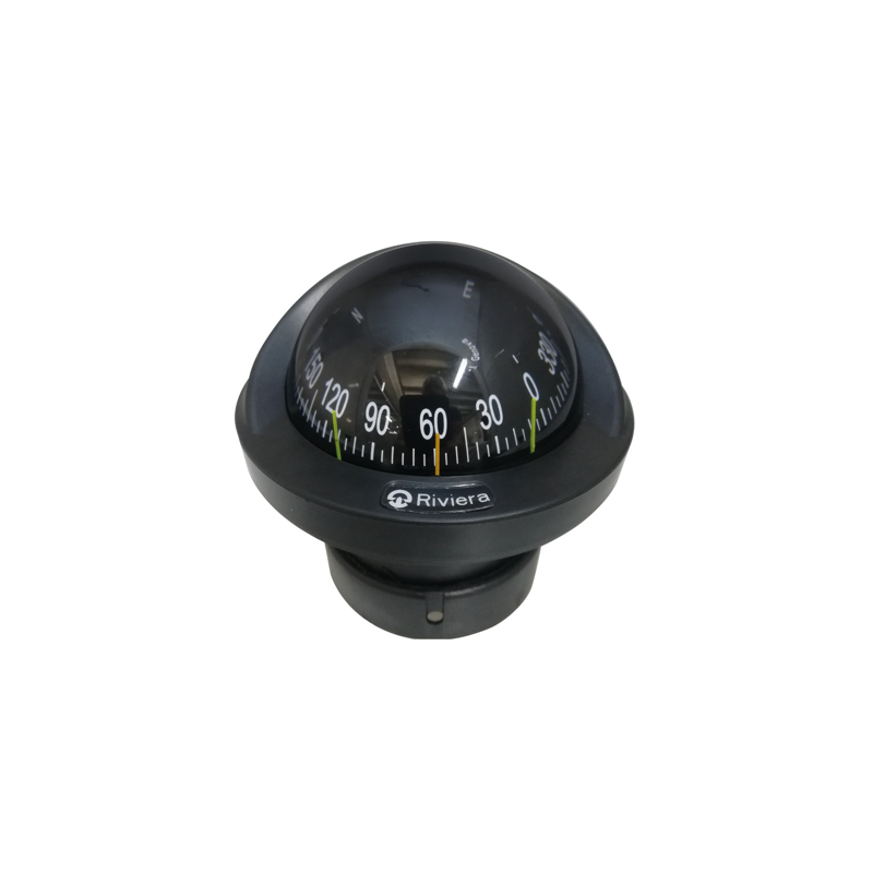 Compas encastré Artica Slim 2"3/4, éclairé 12 V, boîtier noir, rose noire - RIVIERA