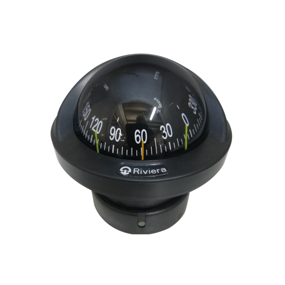 Compas encastré Artica Slim 2"3/4, éclairé 12 V, boîtier noir, rose noire - RIVIERA