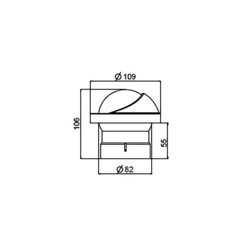 Compas encastré Artica Slim 2"3/4, éclairé 12 V, boîtier noir, rose noire - RIVIERA