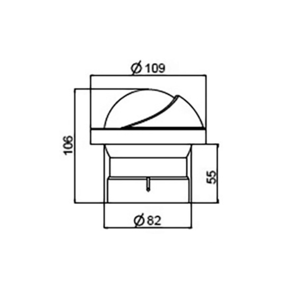 Compas encastré Artica Slim 2"3/4, éclairé 12 V, boîtier noir, rose noire - RIVIERA