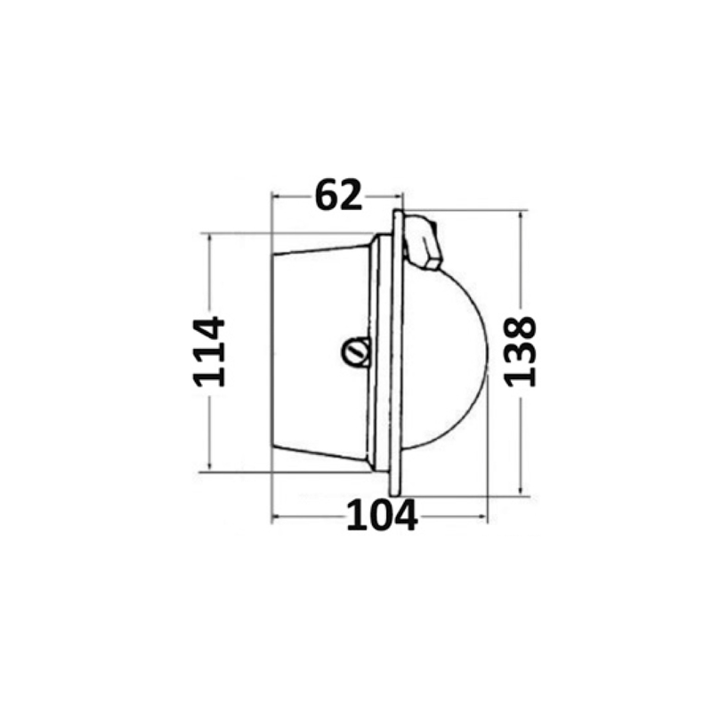 Compas de cloison Polare 3" avec inclinomètre, éclairé 12 V, boîtier blanc, rose rouge - RIVIERA