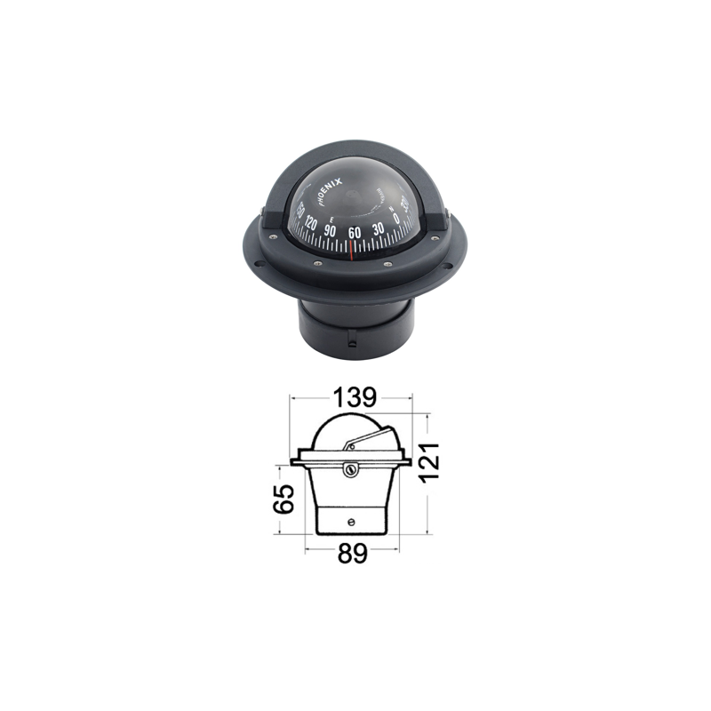 Compas encastré Zenith BH1/AV 3" haute vitesse, boîtier noir, rose noire - RIVIERA