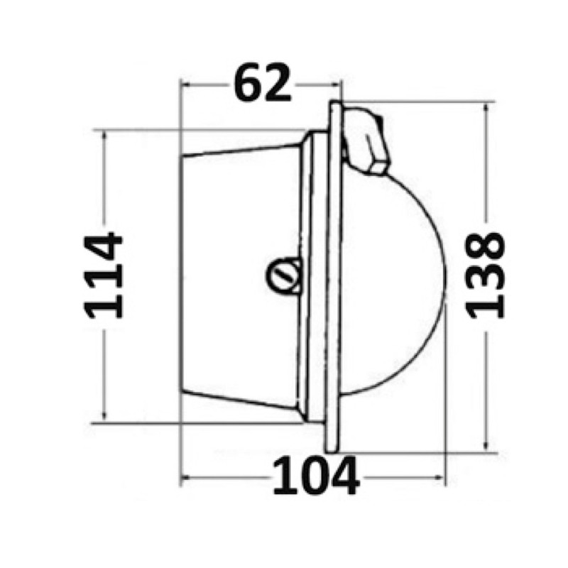 Compas de cloison Polare 3" avec inclinomètre, éclairé 12V, boîtier blanc, rose bleue - RIVIERA