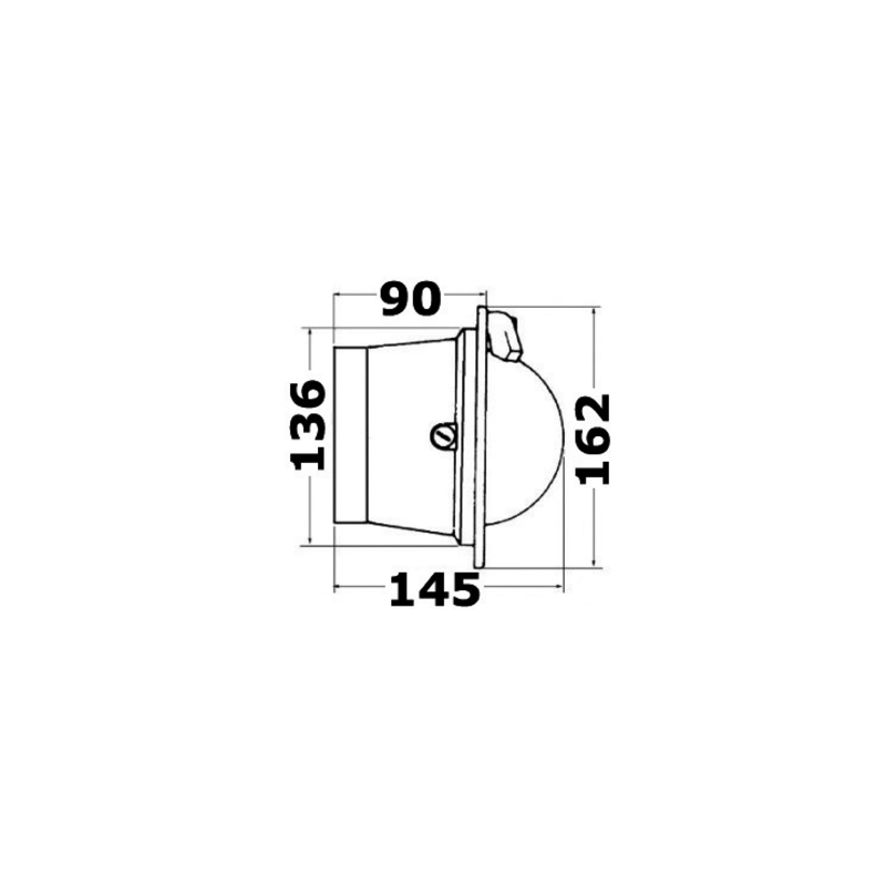 Compas de cloison Polare 4" avec inclinomètre, éclairé 12 V, boîtier noir, rose rouge - RIVIERA