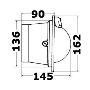 Compas de cloison Polare 4" avec inclinomètre, éclairé 12 V, boîtier blanc, rose rouge - RIVIERA 2