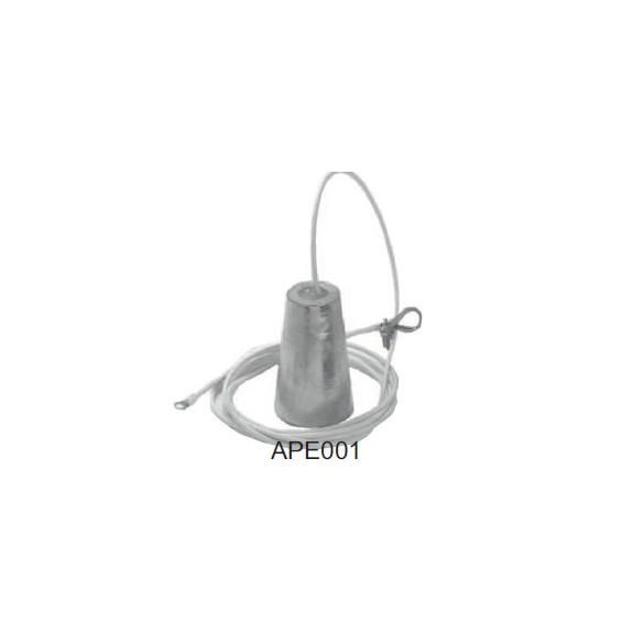 Anode aluminium à suspendre L.105MM + câble 4,50M