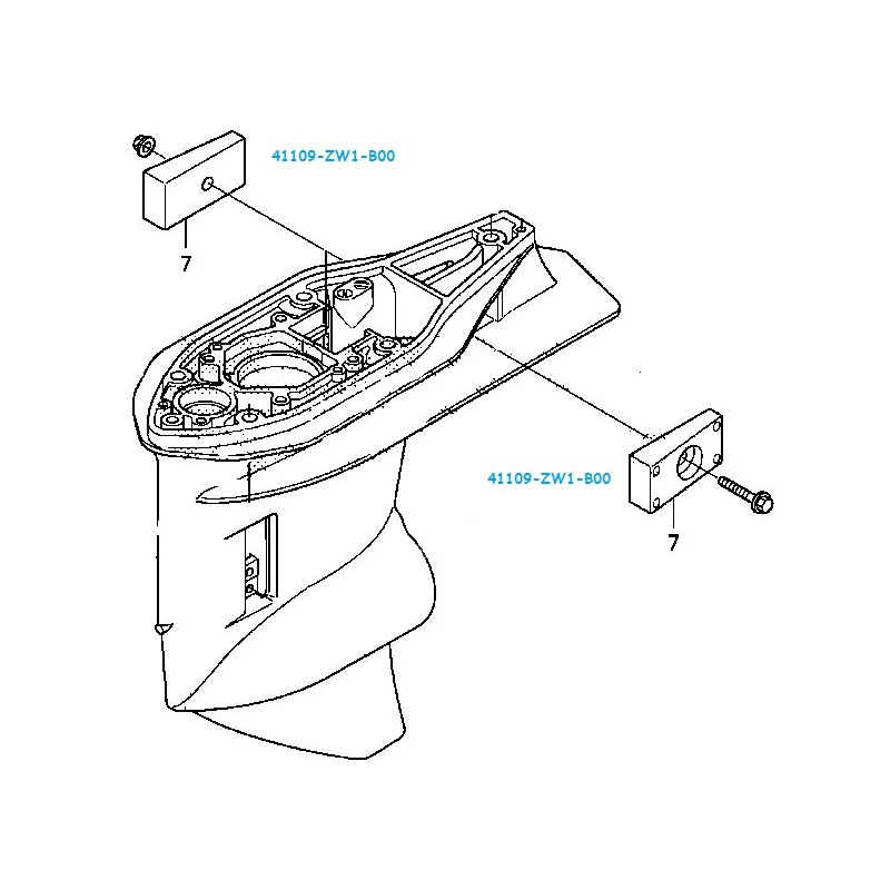 Anode encastrée Honda  75-130-225Cv