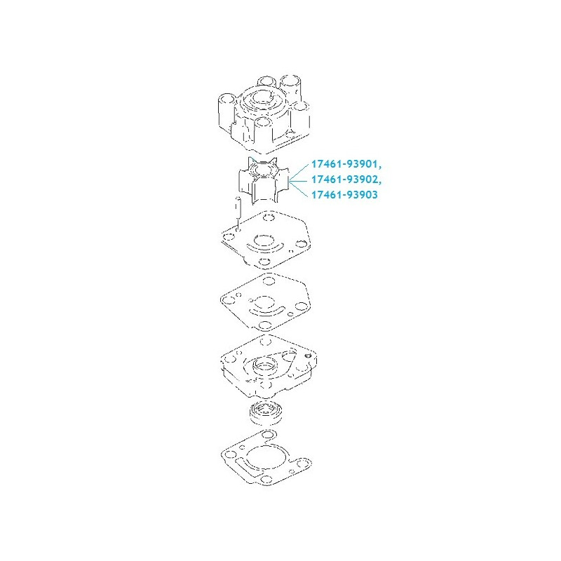 Turbine pour SUZUKI DF9.9/DT9.9/DT15/DT15C/DF15...