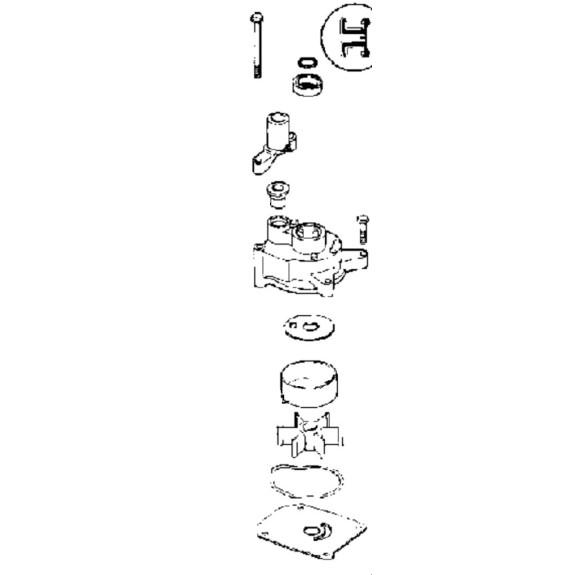 Kit pompe à eau + corps Johnson Evinrude  50 et 60cv
