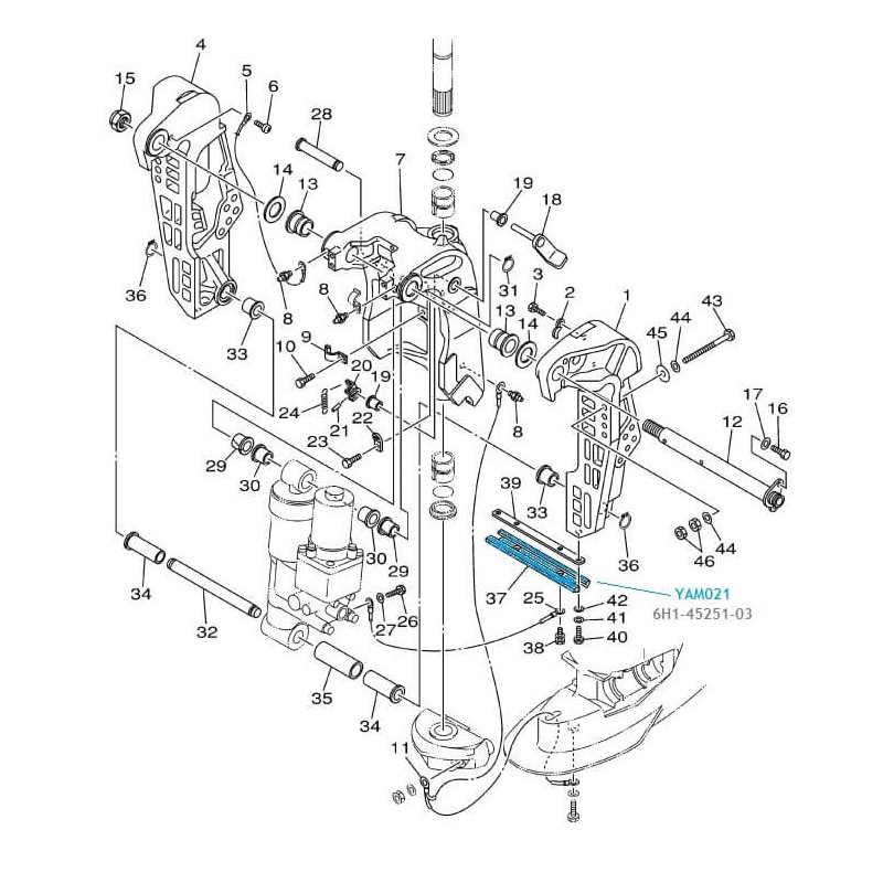 Anode barreau aluminium Yamaha 25-130cv