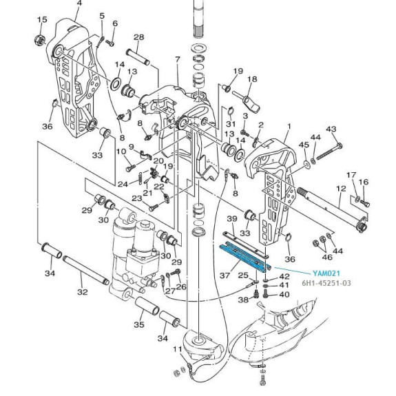 Anode barreau aluminium Yamaha 25-130cv