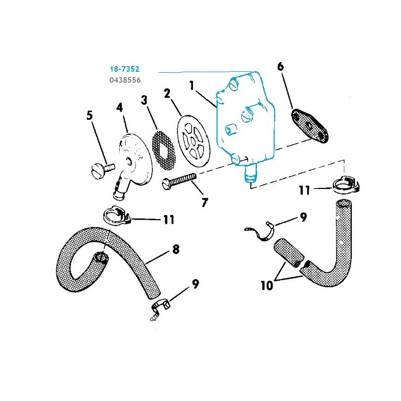 pompe à essence Johnson evinrude 20 à 140 cv, 382354, 385781, 388268, 394543, 395713, 398338, 398387, 432451, 433387 et 438556