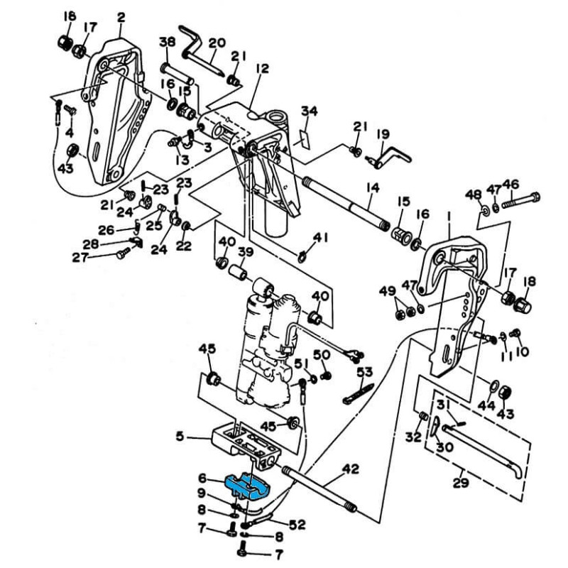 Anode étrier zinc Yamaha 40 CV et F40-F50