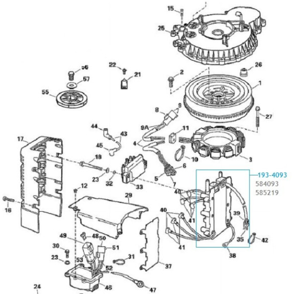 Redresseur Johnson Evinrude  150 à 175 cv -(91-2006)