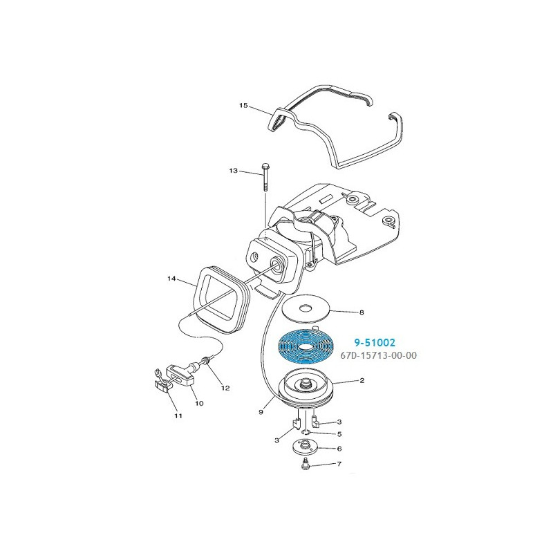Ressort de lanceur pour hors bord Yamaha de 2.5...