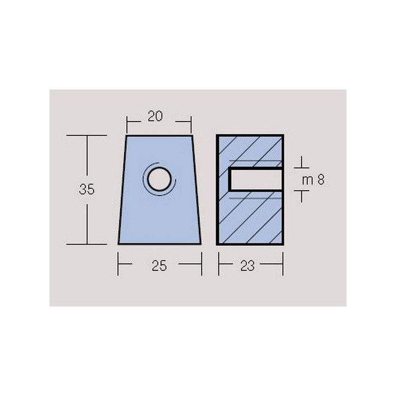 Anode Trapèze Aluminium Yamaha 25 à 60 cv