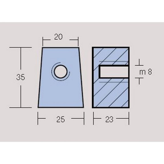 Anode Trapèze Aluminium Yamaha 25 à 60 cv