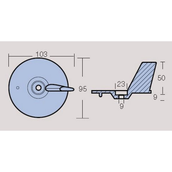 Anode alu Honda Queue De Carpe 95 mm pour BF20 à BF50