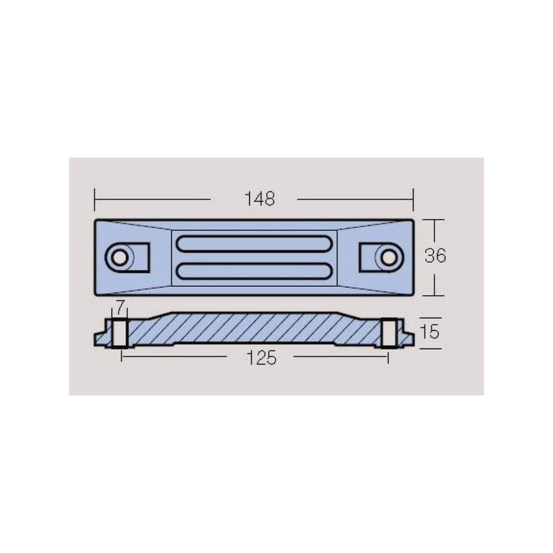 Anode Honda barreau 148 mm  BF40/BF50 et BF60