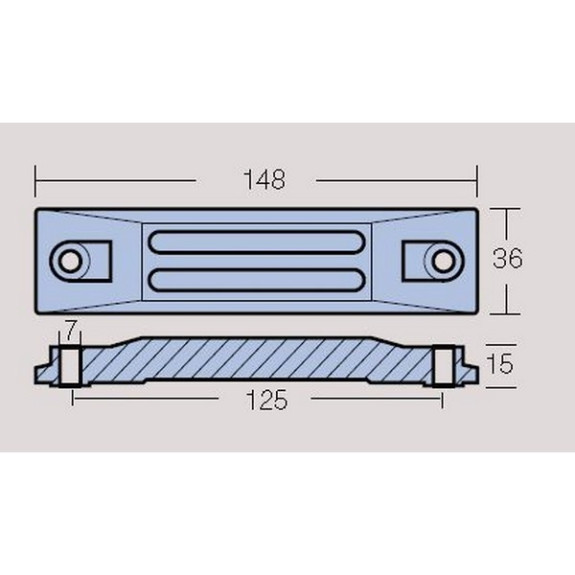 Anode Honda barreau 148 mm  BF40/BF50 et BF60