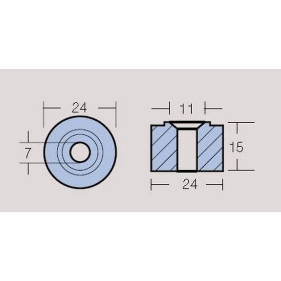 Anode moteur Honda Rondelle D20Mm pour moteurs BF25 à BF250