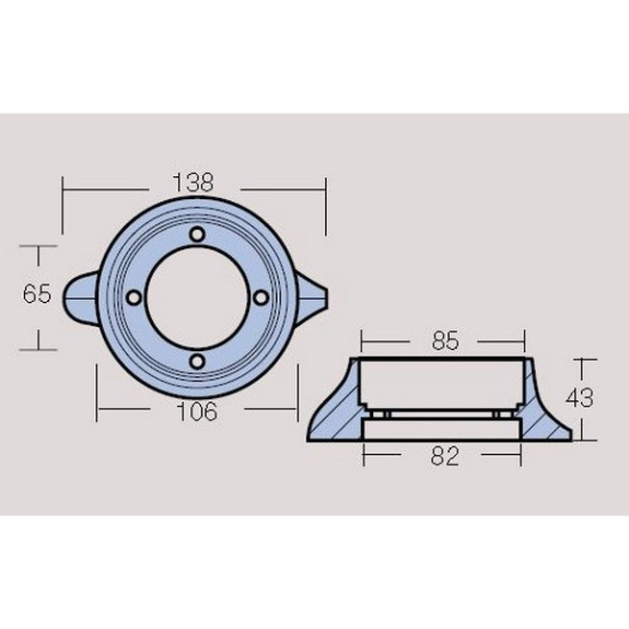 Anode collerette Volvo Sail Drive 110S