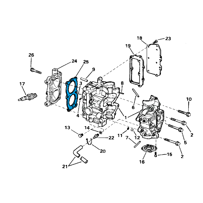 Joint de culasse Johnson Evinrude  2.5 à 4.5 cv