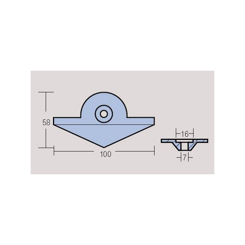 Anode Plaque Aluminium Yamaha 9,9-15cv