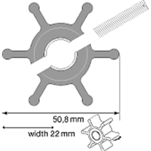Turbine Néoprène Lombardini LDW502,602, 702, 903, 1003, 1204, 1404