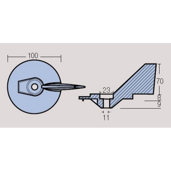 Anode dérive zinc Yamaha inbord 130-205-230-260cv