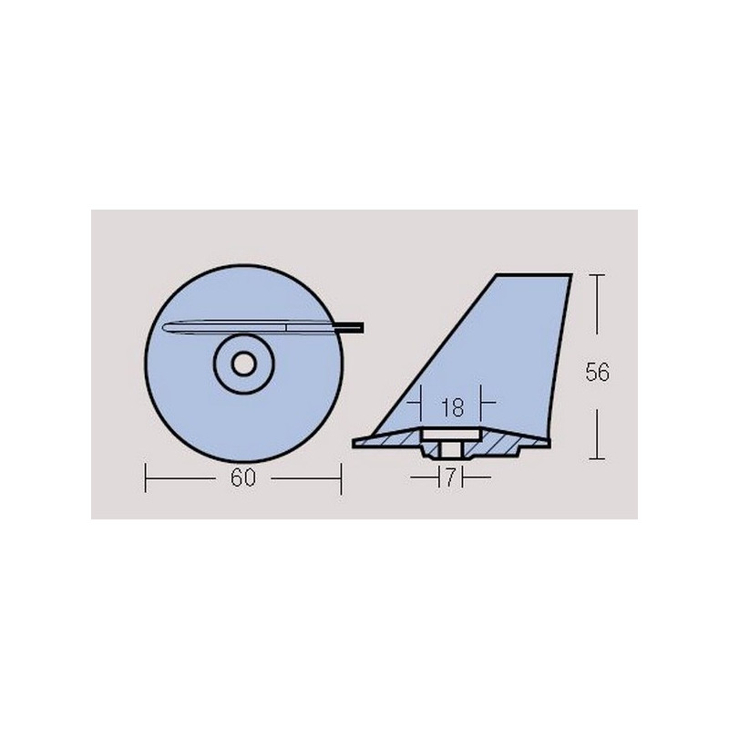 Anode dérive Zinc 60 mm Tohatsu 25 à 50cv