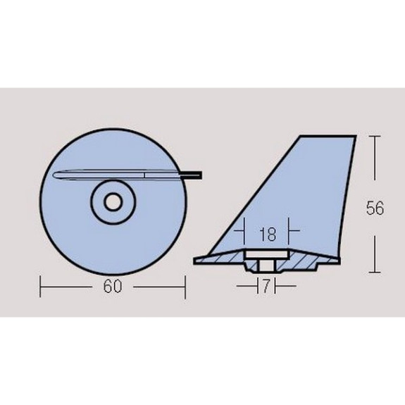 Anode dérive Zinc 60 mm Tohatsu 25 à 50cv