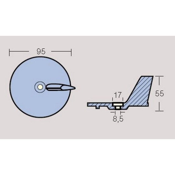 Anode dérive  Aluminium Yamaha 20 à 50cv