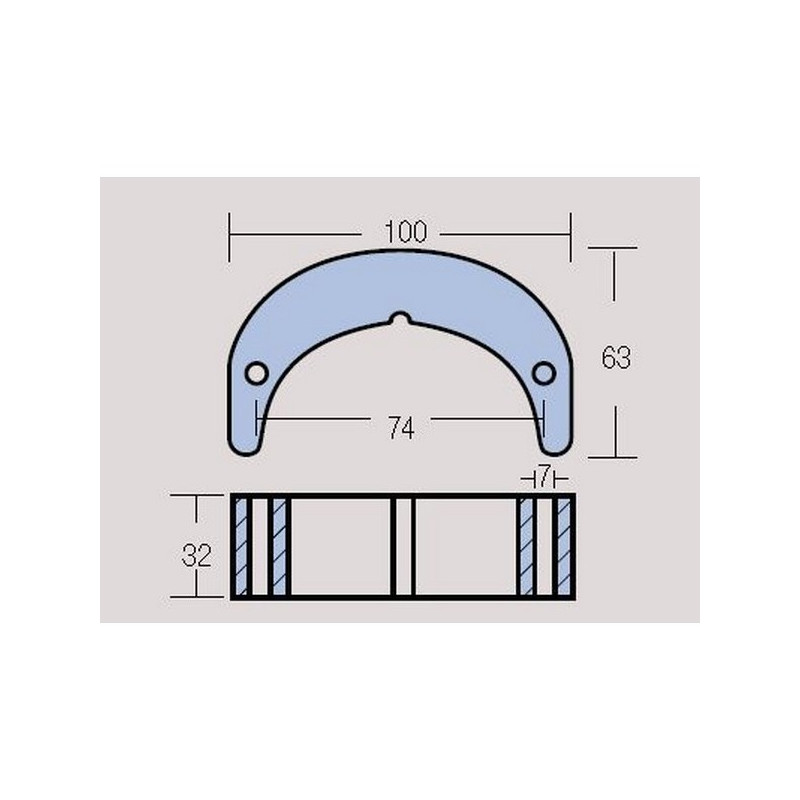 Anode embase Johnson-Evinrude 35-75 cv
