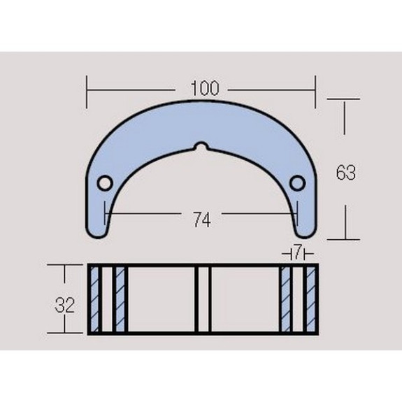 Anode embase Johnson-Evinrude 35-75 cv