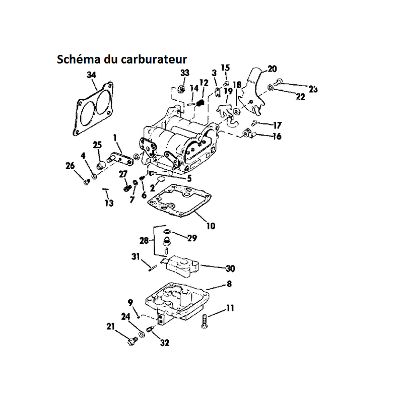 Kit Carburateur pour moteurs Johnson Evinrude...