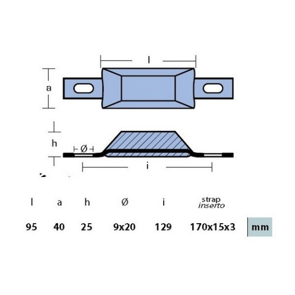 Anode à souder 80 x 75 mm