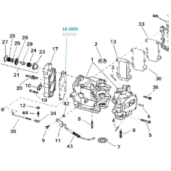 Joint de culasse Johnson Evinrude 5, 6 et 8cv