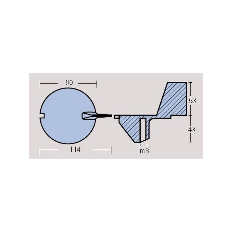 Anode dérive Mercury 18-20 et 25cv (1980-1983)