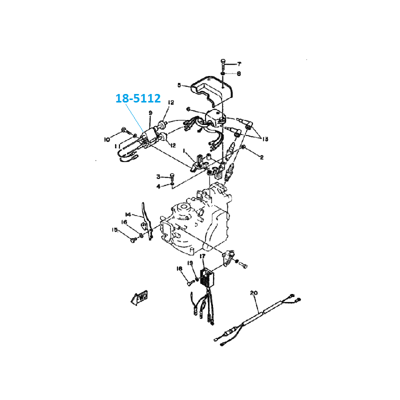Bobine d'allumage Yamaha 9.9-15cv