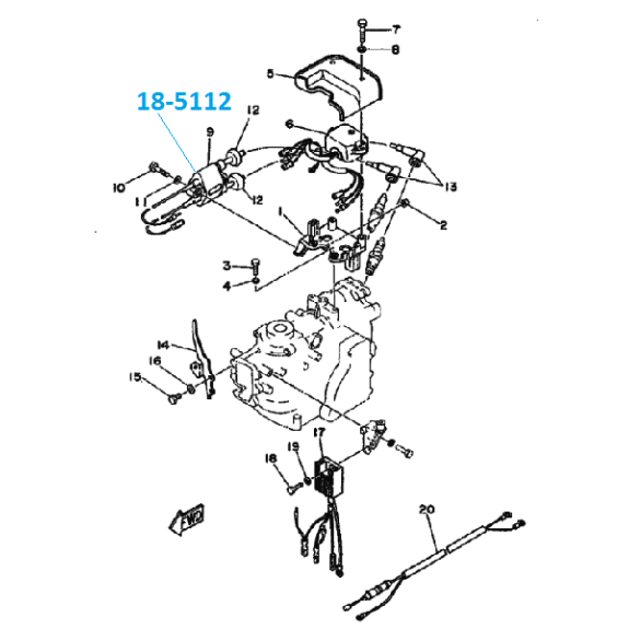 Bobine d'allumage Yamaha 9.9-15cv