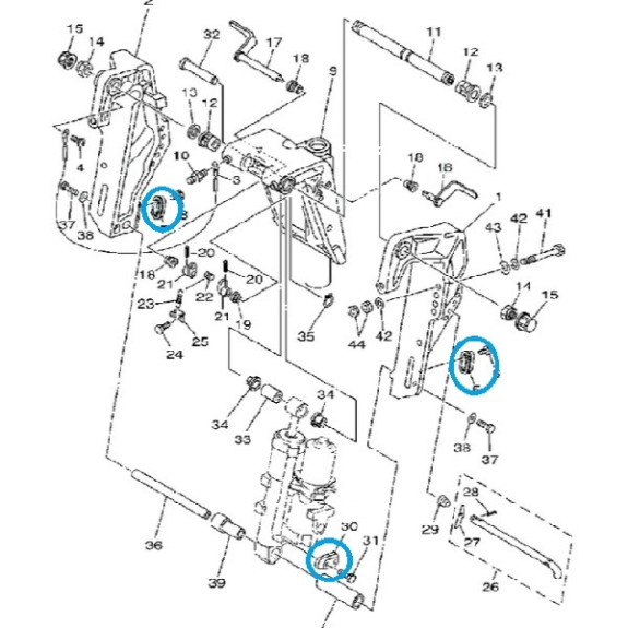 Kit anodes Aluminium Yamaha F40 à F60