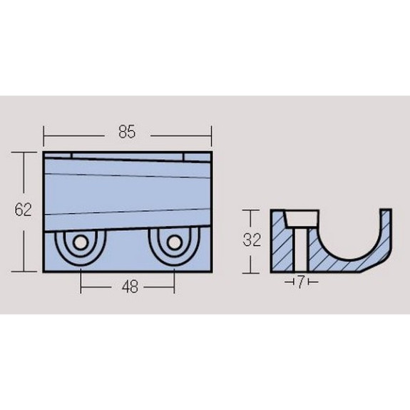 Anode étrier zinc Yamaha 40 CV et F40-F50