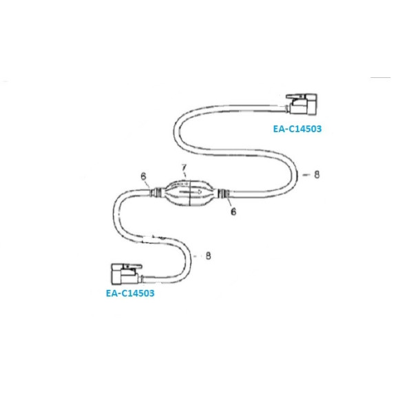 RACCORD TUYAU 8mm Johnson Evinrude  (ECO)