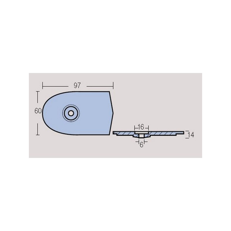 Anode plaque Zinc Yamaha 6C - 6D et 8D