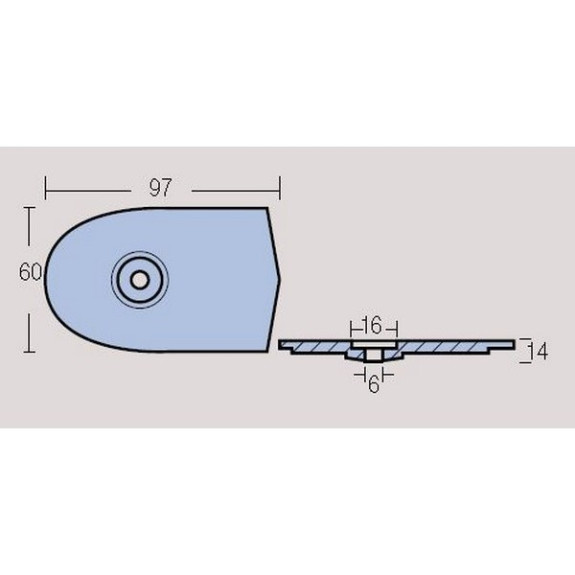 Anode plaque Zinc Yamaha 6C - 6D et 8D