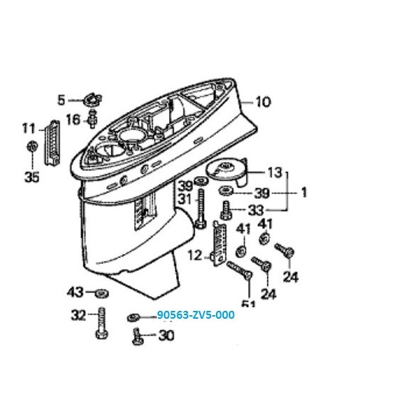 Joint nylon de Vis de vidange embase Honda BF5A à BF130A