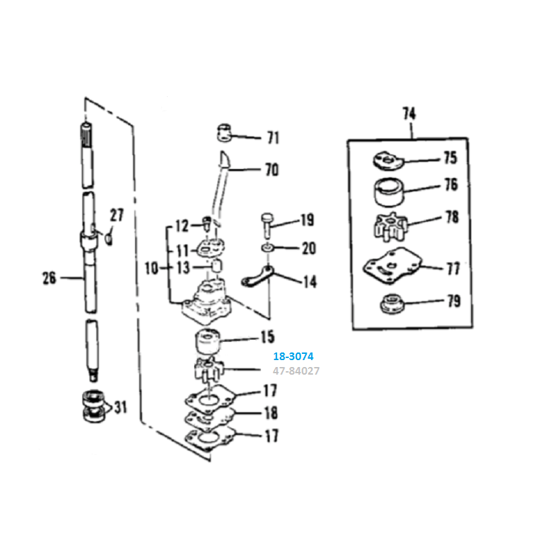 Turbine Mercury 9.9 et 15cv 47-84027M